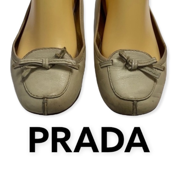 Prada Shoes - Authentic Prada luxury designer signature leather vintage flats sz 7.5